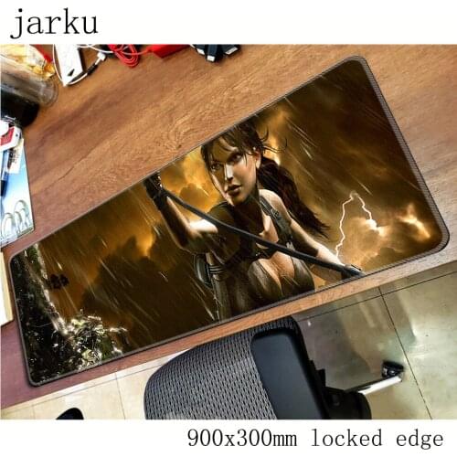 Tomb raider pad mouse computador gamer mause pad 900x300X2MM padmouse big Beautiful mousepad ergonomic gadget office desk mats