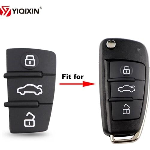 YIQIXIN 3 Button Repair Leather Pad For Audi A6L TT A3 A8 A2 A4 A5 A6 S LINE RS S1 S3 S4 S5 Q3 Remote Car Key Shell Rubber Pad
