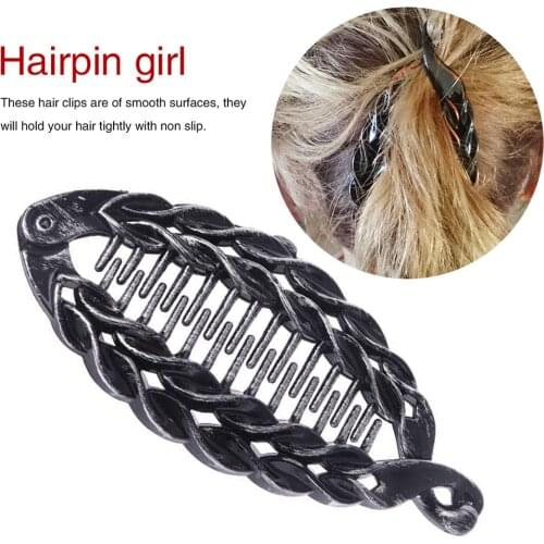 Fish Shape Hair Claws Rhinestone Banana Shape Barrettes Hair Accessories Hair Clip Clamp DIY Accessories for Women