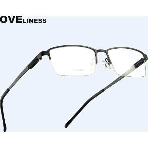 Fashion mens eyeglasses frames Optical Glasses Frame Men Titanium Alloy eyewear Myopia Prescription glasses Half Metal frames