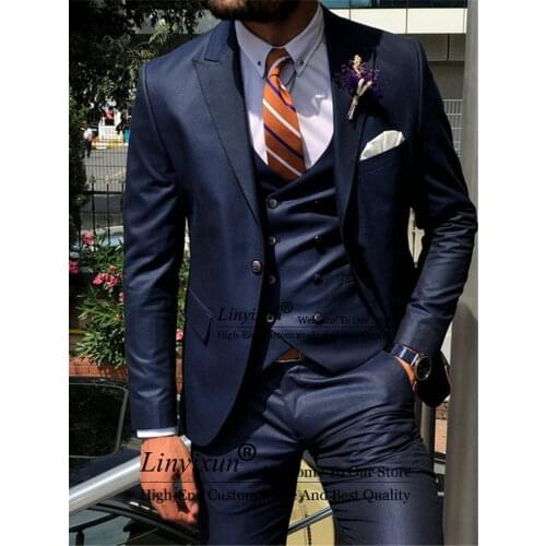 Slim Men Fashion Suit Cutsom Groom Wedding Tuxedo Prom Wedding Tailor Made Men Suit 3 Piece Costume Homme (Blazer +Pants)