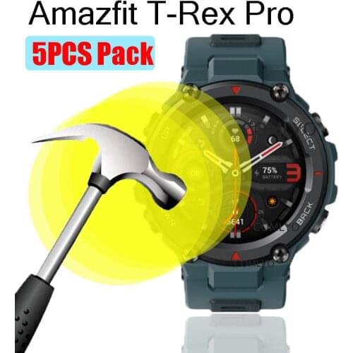 5PCS Pack Soft Film For Xiaomi Amazfit T-Rex T Rex Pro Screen Protector Film Ultra Thin Full Cover HD TPU HD Scratch Resistant