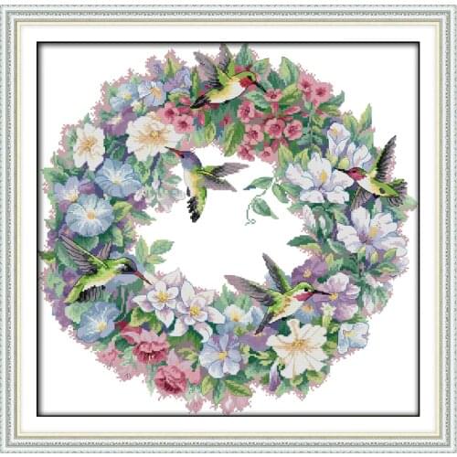 Everlasting Love Christmas The Art Of hummingbirds(2) Chinese Cross Stitch Kits Ecological Cotton 11CT New Store Sales Promotion