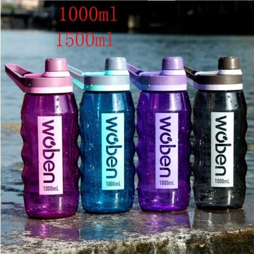 New 1000ml/1500ML Plastic Water Bottle Sport For Water Cup Camping Portable Travel Outdoor Tour Large Capacity Drinking Bottles
