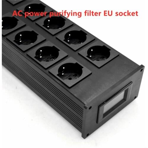New EU-08C High-End Audio Noise Filter AC power Purifier filter EU socket With USB 5V Recharge LED voltage display
