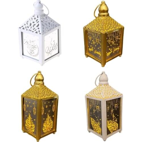 New Elegant Square Ramadan Hanging Light Eid Mubarak Element Light Eid Ramadan Islamic Lamp Indoor Home Party Decor Festival