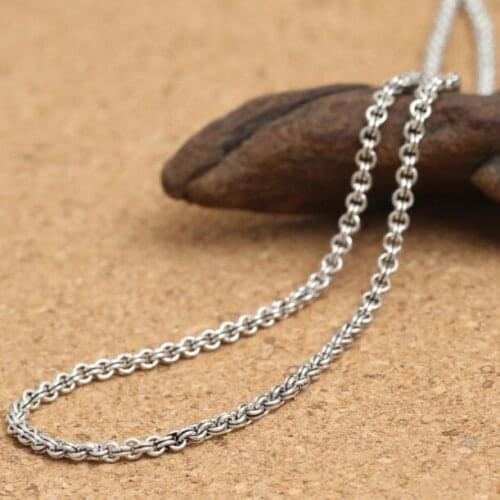 Handmade 100% 925 Silver Necklace Vintage Sterling Chain Necklace for pendant Thai Silver Necklace