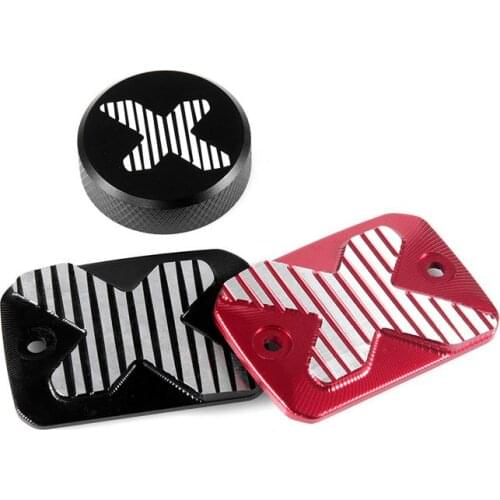 Motorcycle Fluid Reservoir Cap Cover Front and Rear Aluminum For Ducati Scrambler 800