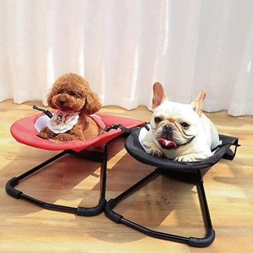 Pet Rocking Chair Adjustable Metal Mesh Safe Folding Pet Bed Cat Small Dog Nest Portable Pet Supplies Cat Dog Accessories Hot