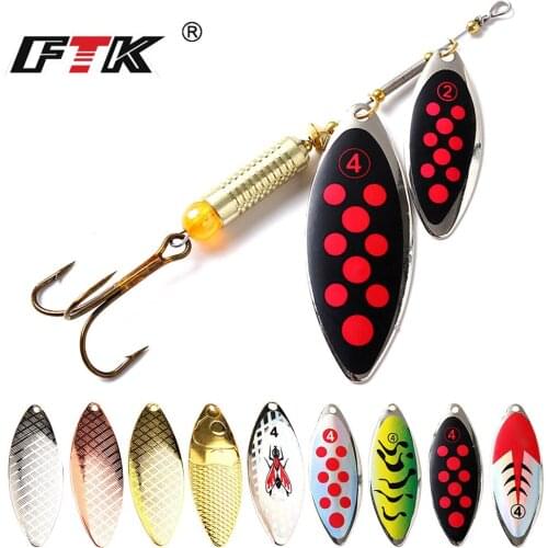 FTK Spinner Bait 1PC Long Cast Coloful Fishing Lures Pesca Spinner Sequin Paillette Fishing Baits with Feather Hook Tackle