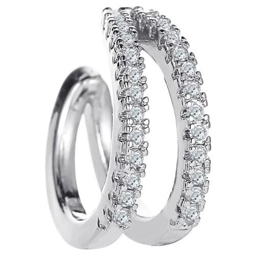 Crystal Earrings Double Layer Clip Earrings For Women Earing Without Hole Jewelry Fake Earring Single Ear Clip Earings J313