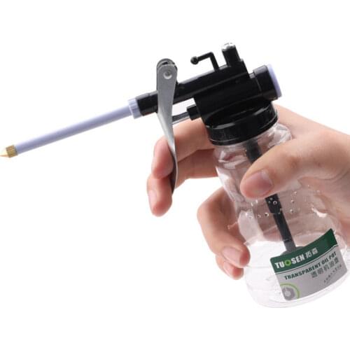 Oiler for greasing Transparent Oil Can Lubrication High Pressure Pump Oiler Lubricating Oil Plastic Machine 250ml grease gun