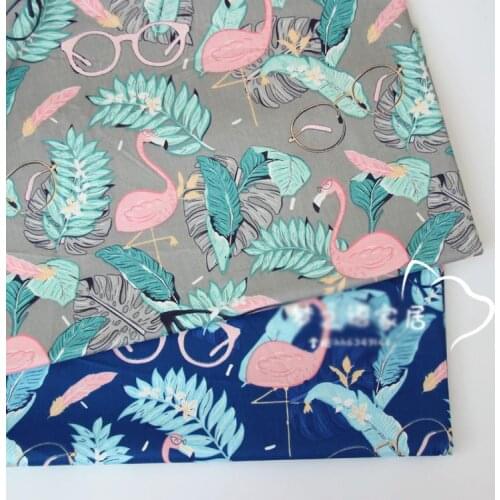 Flamingo Leaf DIY Patchwork Quilting Fat Quarters Tissus 100% Cotton Fabric Sewing Handmade Pillow Tissus Baby Dress Material