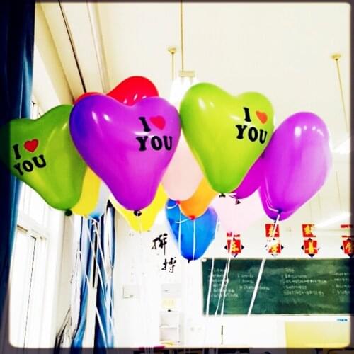 Thicken 5 Colors 50pcs 12inch I LOVE YOU super large heart-shaped balloon love wedding pictures to decorate the valentines