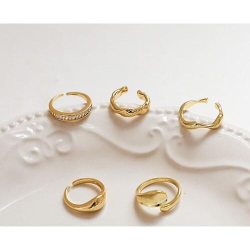 1pcs Vintage Rings For Women Simple light luxury ring copper-clad ins niche design daily wild ring hand jewelry temperament