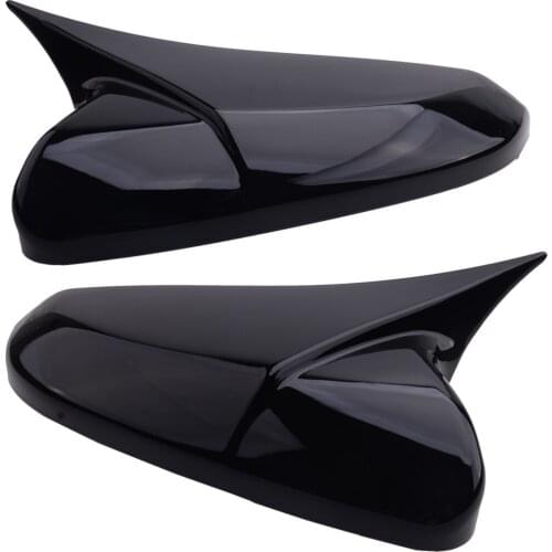 1 Pair Ox Horn Glossy Black Side Rear View Door Wing Mirror Cover Trim Shell Car Fit for Honda Civic 10th 2016 2017 2018 2019
