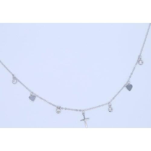 2017 NEW fashion Elegant Women dangle charm cross heart Necklace Party Simple Necklaces Friendship Gifts Pendant Necklaces