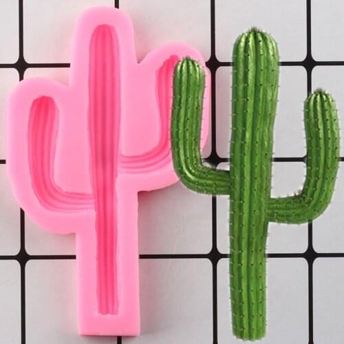3D Cactus Cupcake Topper Fondant Cake Decorating Tools Cake Border Silicone Molds DIY Party Candy Polymer Clay Chocolate Mould