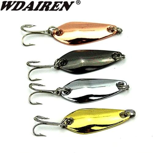 4Pcs/lot Fishing Lure Spoon 3.7g 3.5cm Hard Bait Metal Fishing Lures Sequin Paillette Baits Single Hook fishing tackle