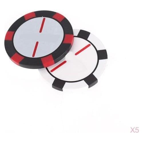 5x Two-Sided Poker Chip Golf Ball Markers Putter Club Accessories Collector Gift