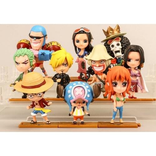 Anime Childhood Luffy Nami Ace Sabo Chopper Sanji Zoro Usopp GK Q Sitting Ver. Bottle Hugging PVC Action Figure Model Toy