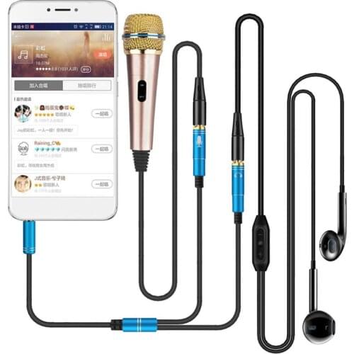 3.5mm Jack Microphone Headset Audio Splitter Cable 1 Male to 2 Female Headphone Mic Aux Extension Cables For phone Computer