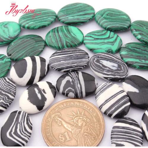 13x18mm Smooth Oval Green White Black kManmade Malachite Loose Beads For DIY Necklace Bracelet Jewelry Making 15" Free Shipping