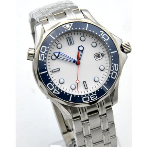 Watch White Sterile dial hippocampus 300 series automatic mechanical watch mens watch steel band