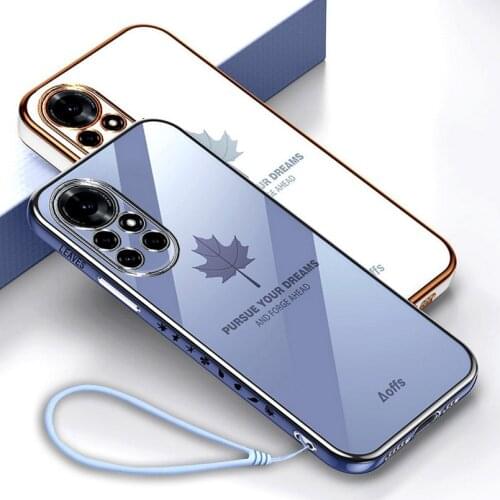 Maple Leaf Plating Phone case for Huawei Nova 8 Pro nova 7 7i 6 SE 5 5i Nova 4 soft silicone Camera protect cover