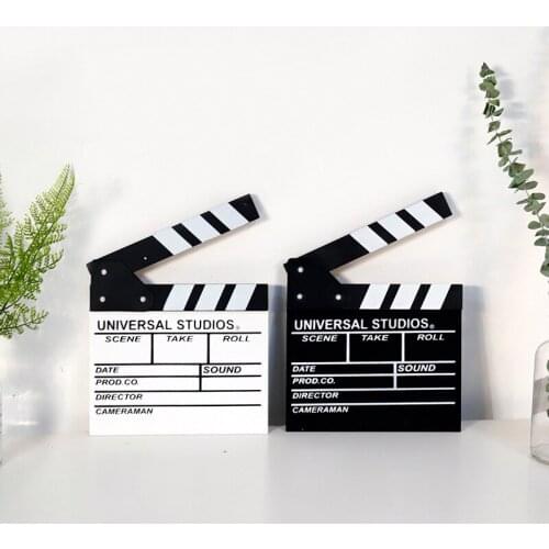 20*19.8cm Wooden Director Movie Scene Clapperboard Film Action Slate Clap TV Video Clapper Board Photo Prop Decoration