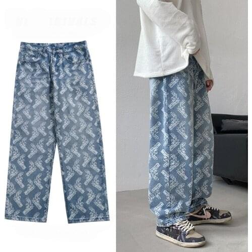 ERENEJIAN Mens Fashion Baggy Hip Hop Jeans Joggers Hi Street Printed Denim Trousers Brand Streetwear Bottoms Big Size S-5XL