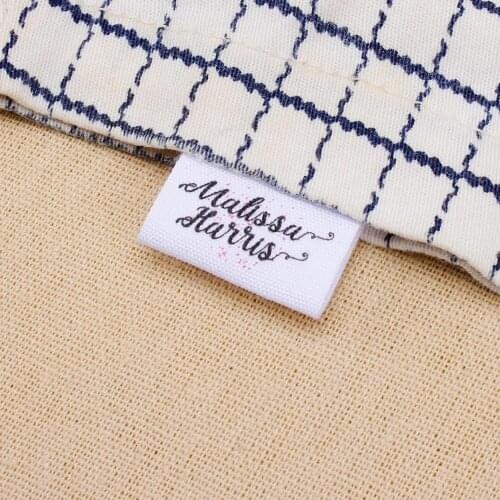 Custom sewing labels, Personalized Brand, Customized with Your Name, Organic Cotton Fabric Name Label (MD0026)
