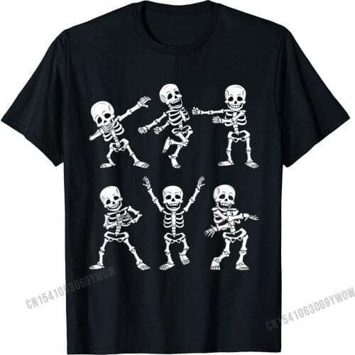 Dancing Skeletons Dance Challenge Women Halloween T-Shirt Camisas Men Men Personalized Tops T Shirt Cotton T Shirt Slim Fit