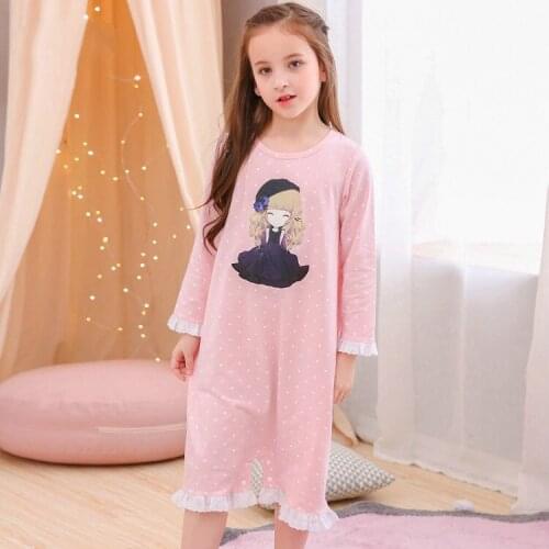 H5677 Girl Nightgown Women Long Sleeve Summer Princess Sleepwear Air Conditioning Room Home Clothes Spring Autumn Thin Nightwear