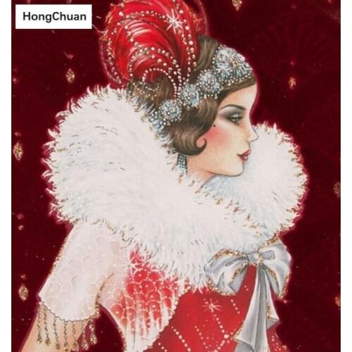 Foreign woman new DIY 5D square/round diamond embroidery mural diamond painting cross stitch mosaic home decoration gift