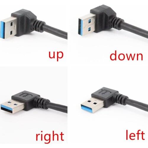 20cm USB 3.0 Right / Left / Up / Down Angle 90 Degree Extension Cable Male To Female Adapter Cord USB Cables
