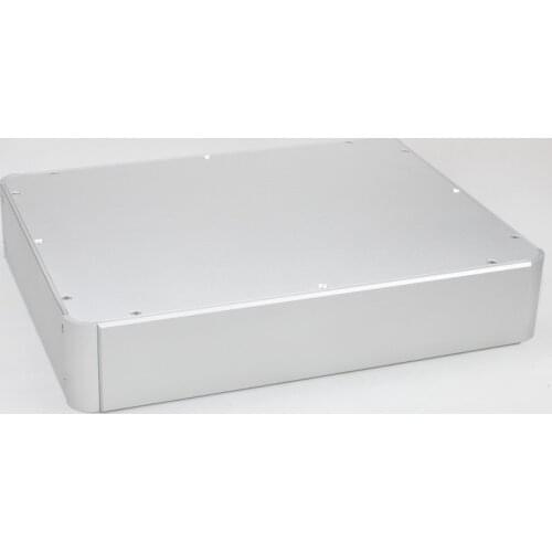 D336 W433 H80 All Aluminum Tube Chassis Power Amplifier DAC Case DIY Aluminum Box Full Black Preamplifier Enclosure DIY Shell