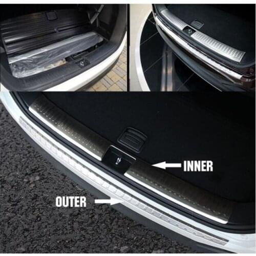 HOT ACCESSORIES FIT FOR KIA SORENTO 2016 OUTER INNER REAR BUMPER PROTECTOR CARGO BOOT DOOR SILL PLATE COVER TRUNK GUARD TRIM