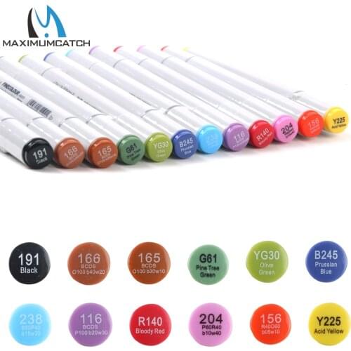 Maximumcatch 12 Colors Waterproof Double Head Fly Tying Marker UV Resistant Tying Tool