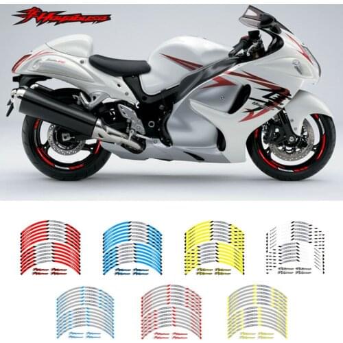 Motorcycle front and rear wheels Edge Outer Rim Sticker Reflective Stripe Wheel Decals For suzuki Hayabusa
