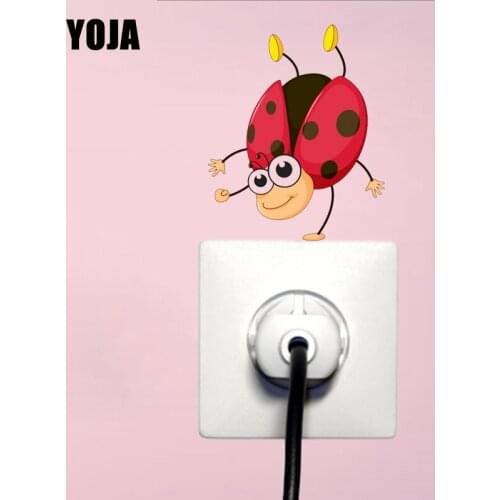 YOJA Cartoon Dancing Coccinella Septempunctata Decor Wall Sticker Switch Decals Living Room Bedroom Personalized 12ss0604