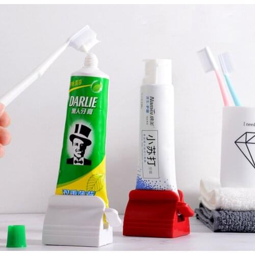 New Bathroom Accessories Toothpaste Squeezer Tooth Paste Dispenser Tube Squeezer Facial Cleanser Press Rolling Holder for Kids