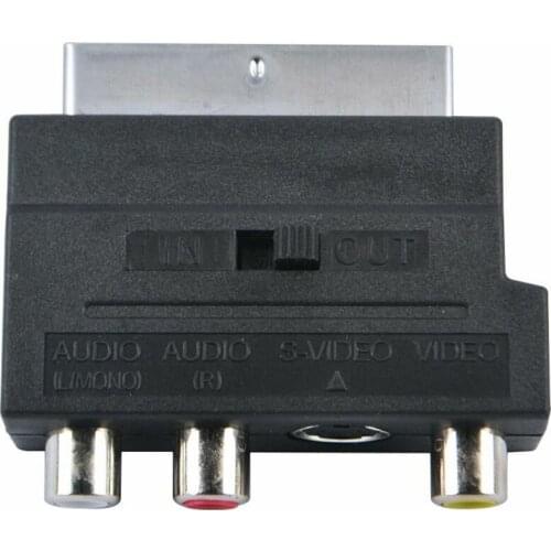 SCART Adaptor AV Block S-video RCA 18cm X 10cm X 3cm (7.09in X 3.94in X 1.18in) Male-female Speakon ONLENY Piece