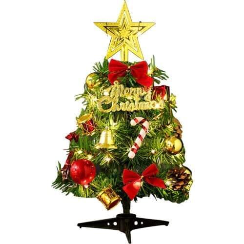 Hanging Ornaments Christmas Tree LED Artificial Glow Holiday Celebration Tabletop Party Supplies Kids Gift Xmas Decoration Mini