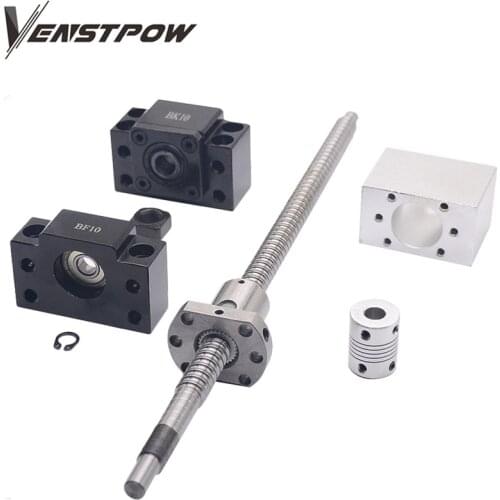 SFU1204 set:SFU1204 rolled ball screw C7 with end machined + 1204 ball nut + nut housing+BK/BF10 end support + coupler RM1204