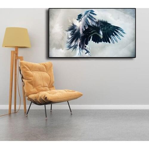 Modern Fashion HD Abstract Brid Eagle Landscape Oil Painting Print on Canvas Art Animal Poster Wall Picture for Living Room Home