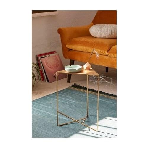 Modern lux Trister Gold Metal Zigon Side Coffee table coffe table