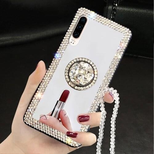 Mirror Diamond Case for Huawei Y6 Y5 Y7 Y9 2019 Y6P P Smart Z Honor 20 10 Lite 10i 9X 8X 8C 8S 7C 7A 7X Nova 7i 6 SE 5 4 Cover