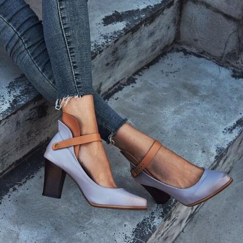 Womens New Leather Pumps Retro Style Marry Jean Pointy Toe High Heels Office Lady Party Casual Office Daily Shoe