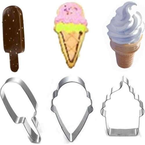 1pcs Popsicle ice cream metal cookie cutter fondant cake tool patisserie biscuit stamp mold baking pastry cupcake topper
